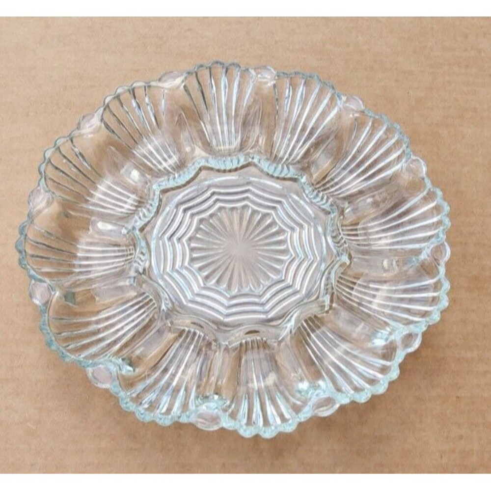 Anchor Hocking Glass 896 Clear Deviled Egg Plate